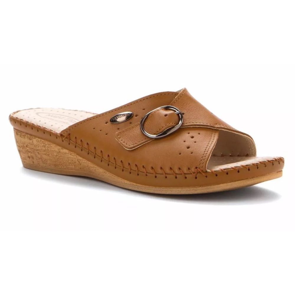 New Napa Flex Women’s Main Sandals in Tan Leather women's shoes